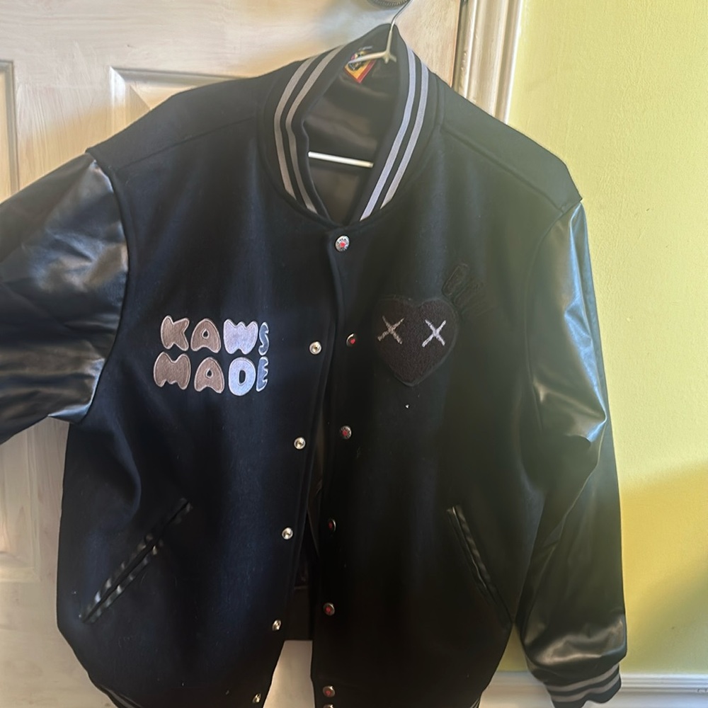 Human Made KAWS Varsity Jacket Black LARGE